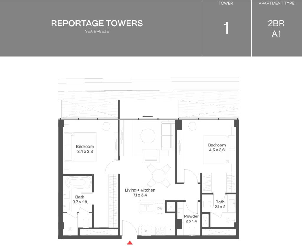 2-Bedroom Apartment for Sale – Reportage Heights, Sea Breeze (28th Floor, Partial Canal View)